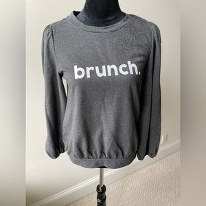 Vince Camuto gray sweatshirt brunch